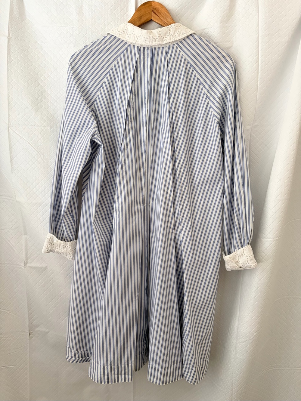 Nanette Lepore Blue and White Striped Long Sleeve Dress - Picture 2 of 7